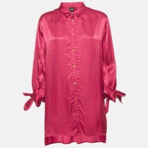 luxury-women-just-cavalli-used-clothes-p1181931-002.jpg just cavalli satin pink tie- up sleeve shirt blouse l