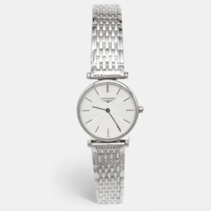 longines silver dial stainless steel la grande classique de longines l42094716 women's wristwatch 24 mm