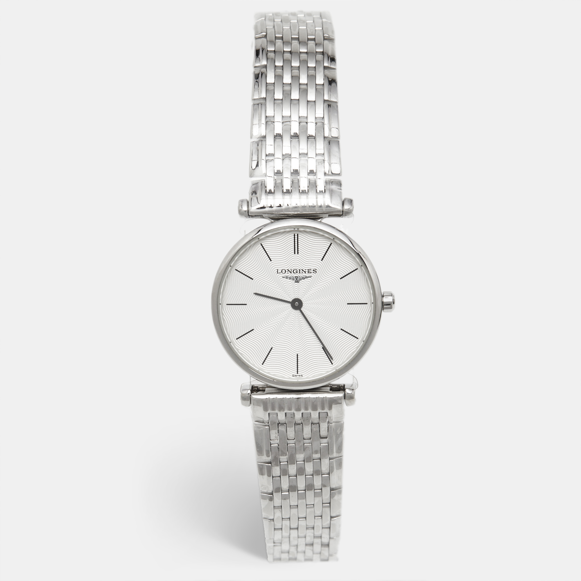 longines silver dial stainless steel la grande classique de longines l42094716 women's wristwatch 24 mm