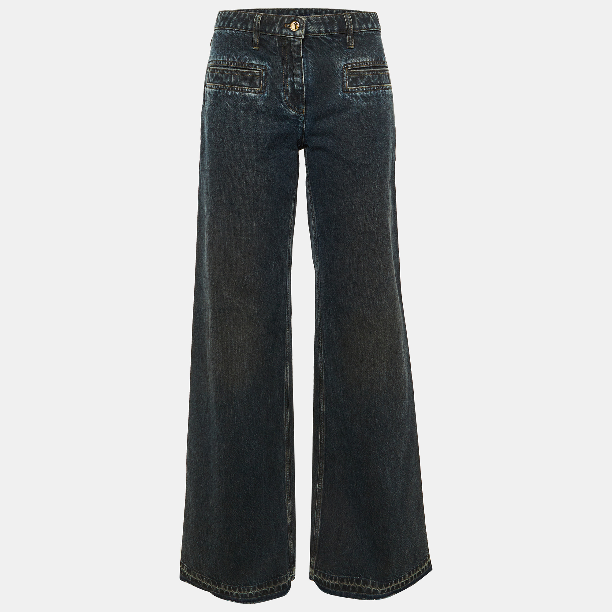 louis vuitton dark blue denim flared jeans m/waist 30"
