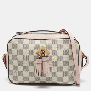 louis vuitton pink damier azur canvas saintonge bag