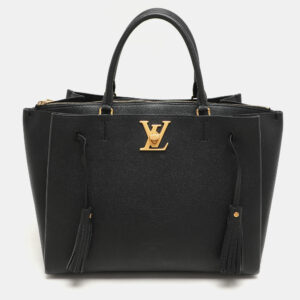 louis vuitton black leather lockmeto bag