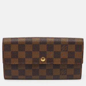 louis vuitton damier ebene canvas sarah long wallet