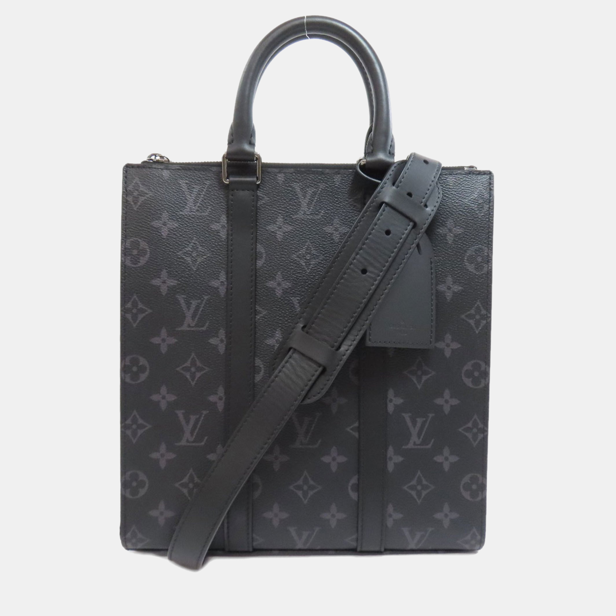 louis vuitton sac plat cloth black monogram eclipse handbag