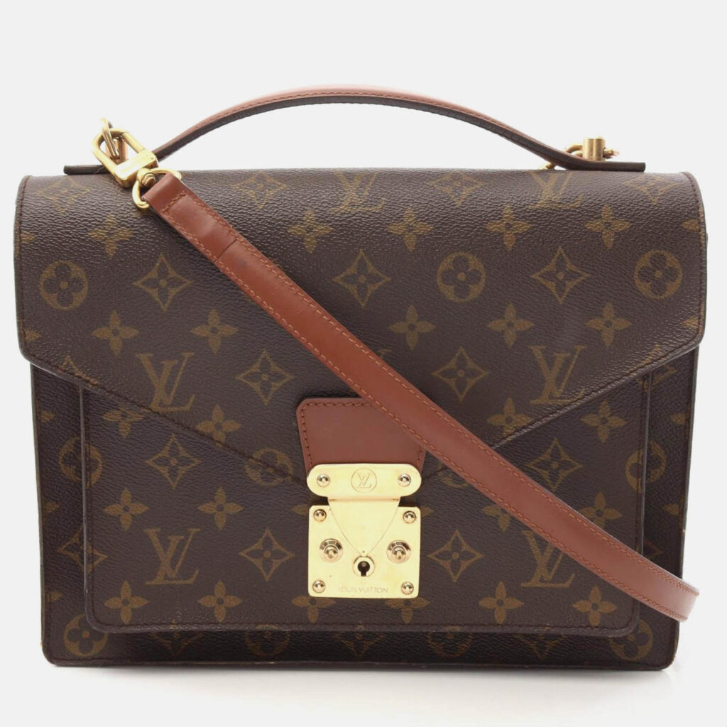 luxury-women-louis-vuitton-used-handbags-p1210540-003.jpeg Louis Vuitton Monceau Shoulder Handbag Monogram Canvas Brown