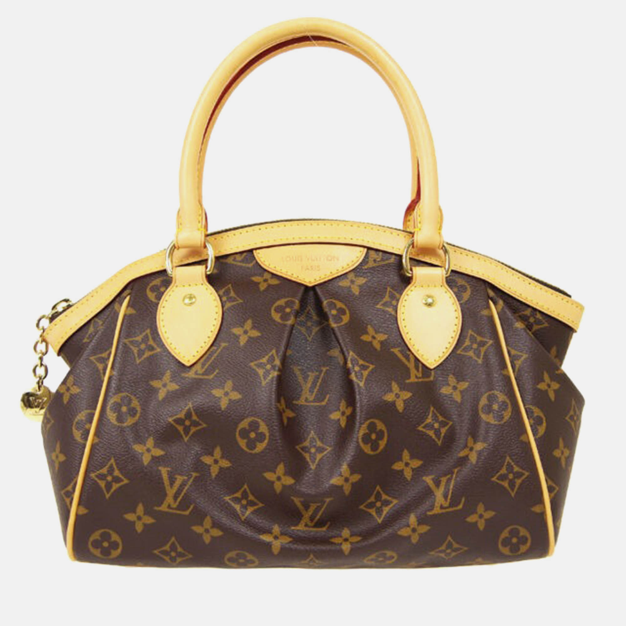 louis vuitton tivoli pm handbag  monogram canvas leather brown