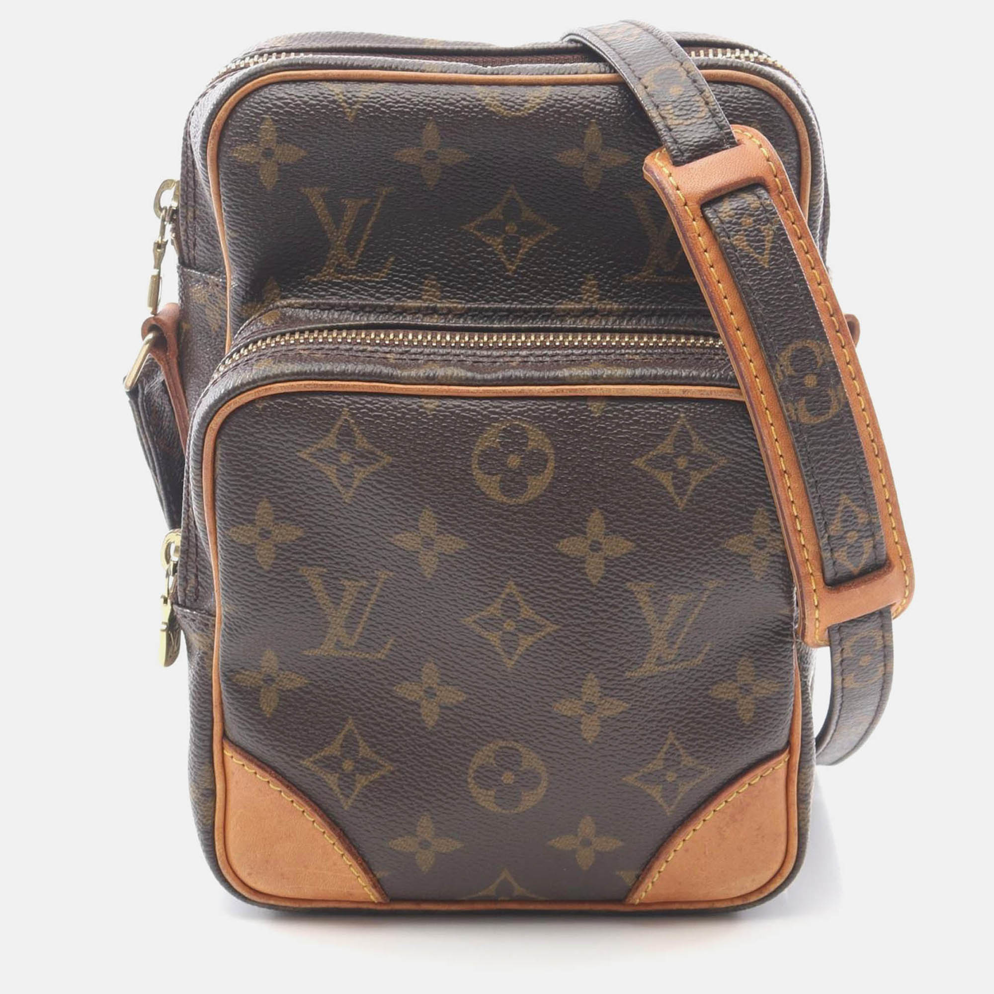 louis vuitton amazon crossbody shoulder bag  monogram canvas brown