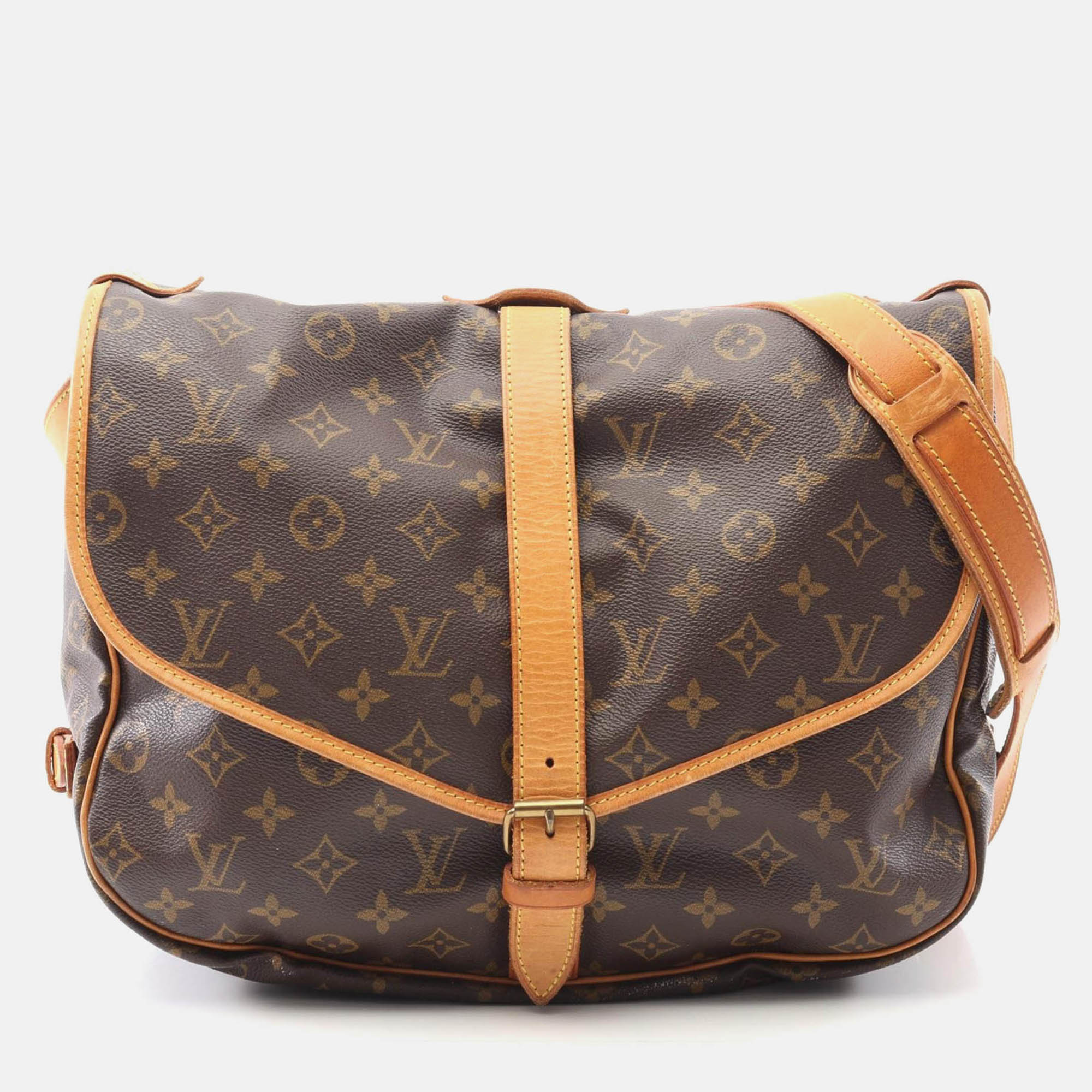 louis vuitton samuel 35 crossbody shoulder bag  monogram canvas brown