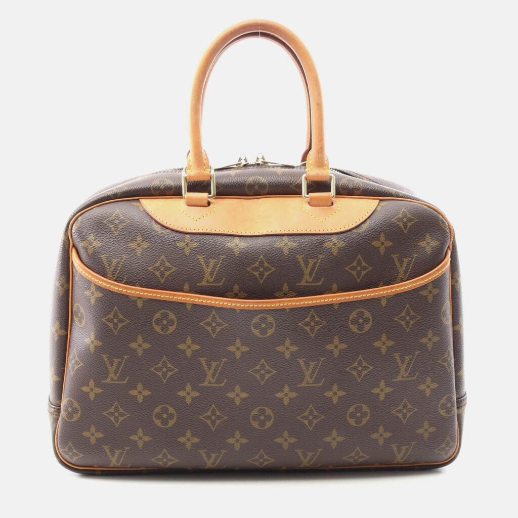 luxury-women-louis-vuitton-used-handbags-p1210563-011.jpeg Louis Vuitton Deauville Handbag Monogram Canvas Leather Brown