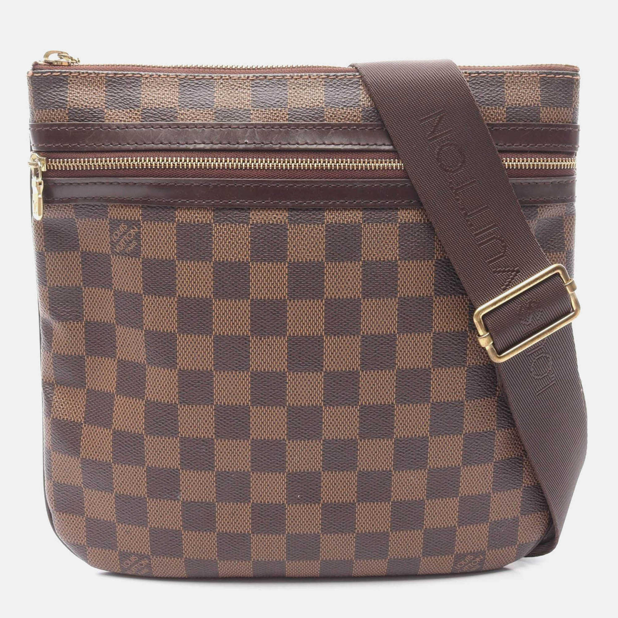 louis vuitton pochette bosphore crossbody shoulder bag  damier ebene