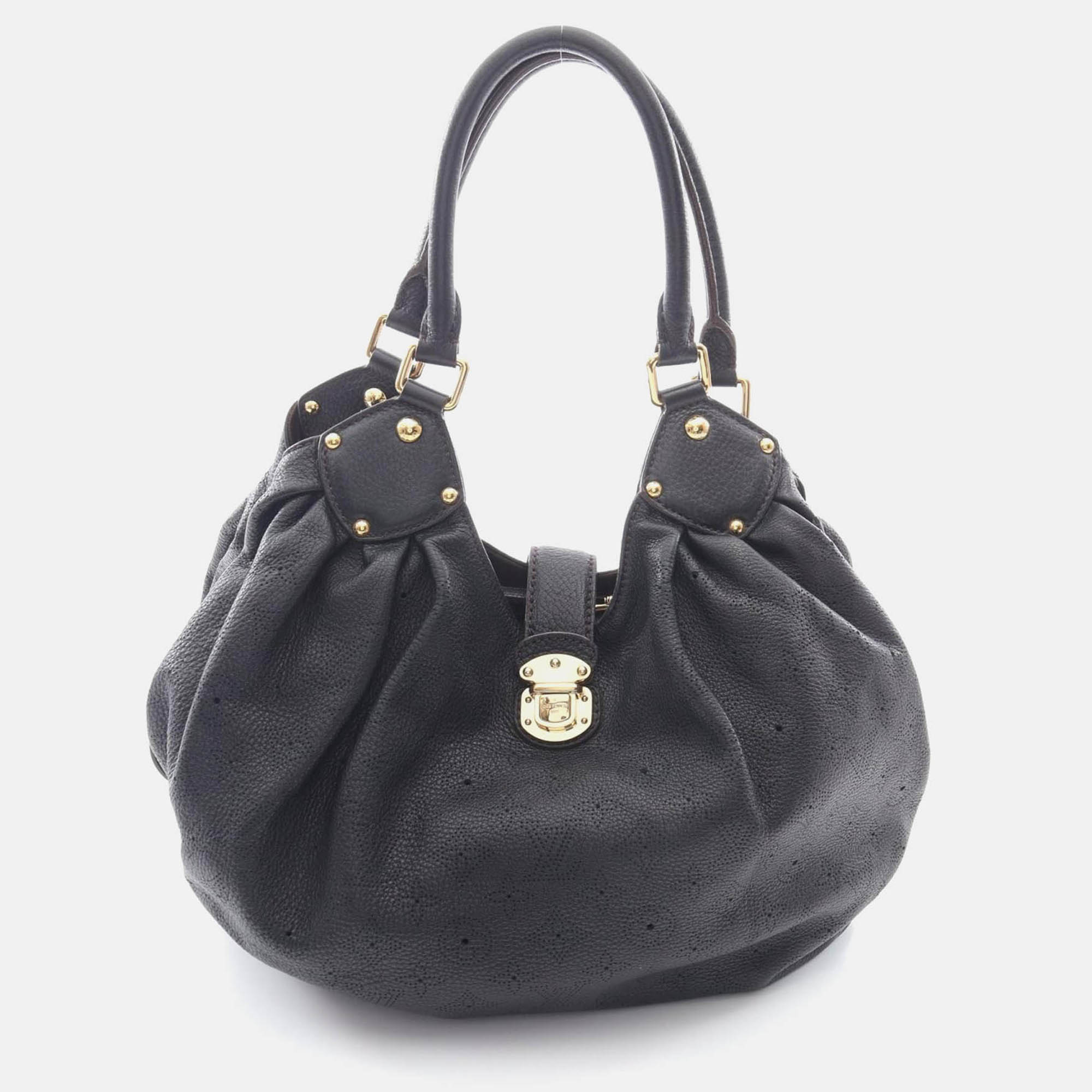 louis vuitton mahina  shoulder bag  mahina leather black