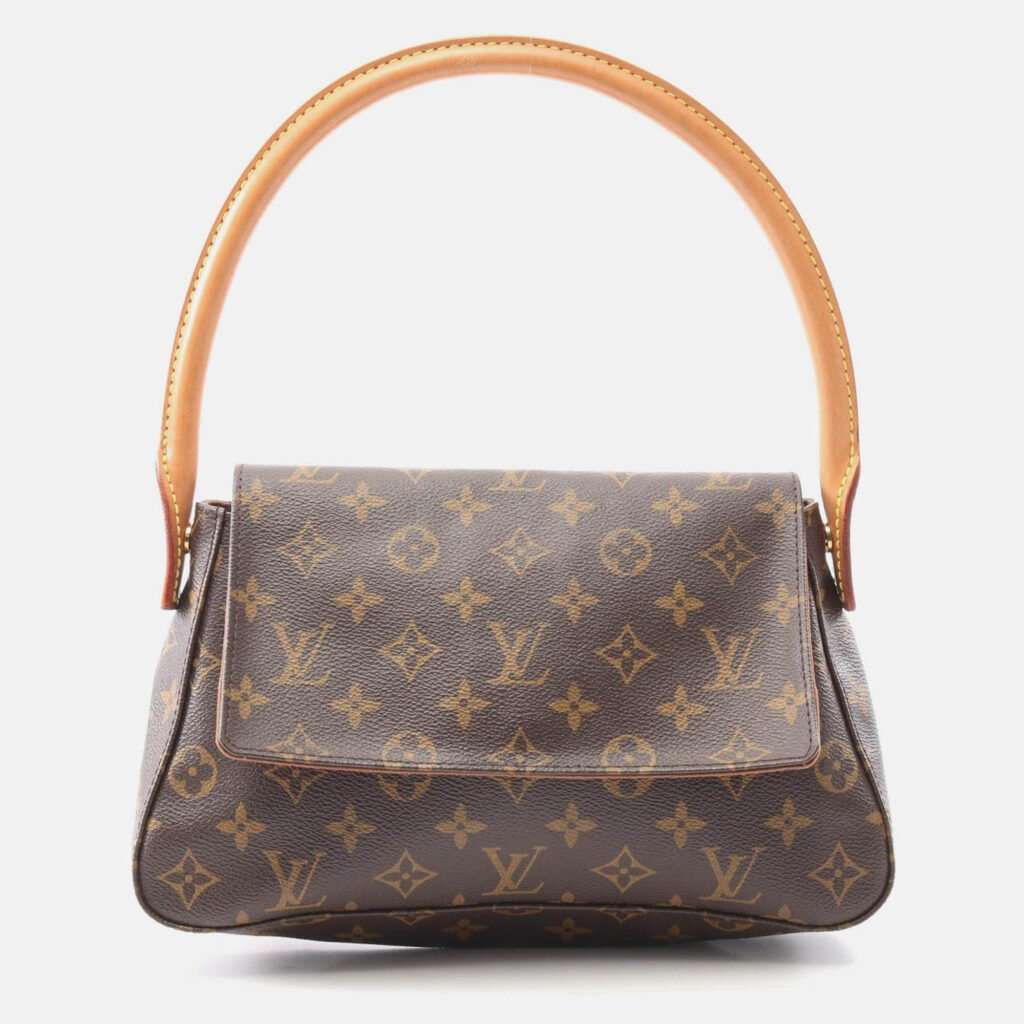 luxury-women-louis-vuitton-used-handbags-p1210578-005.jpeg Louis Vuitton Mini Looping Handbag Monogram Canvas Leather Brown