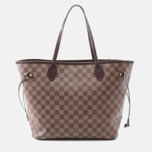 luxury-women-louis-vuitton-used-handbags-p1210584-010.jpeg louis vuitton neverfull mm tote bag damier canvas ebene