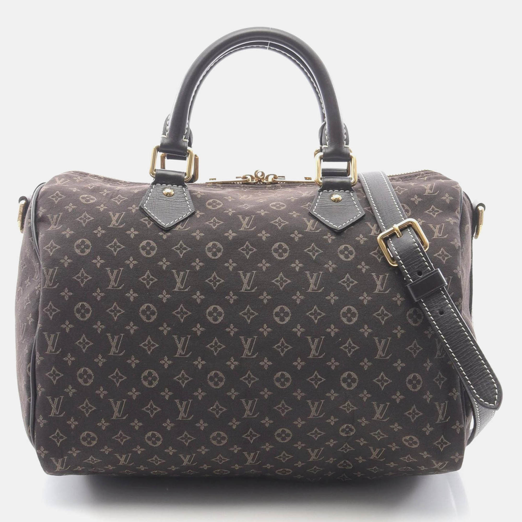 louis vuitton speedy bandouliere 30 shoulder handbag  monogram idylle