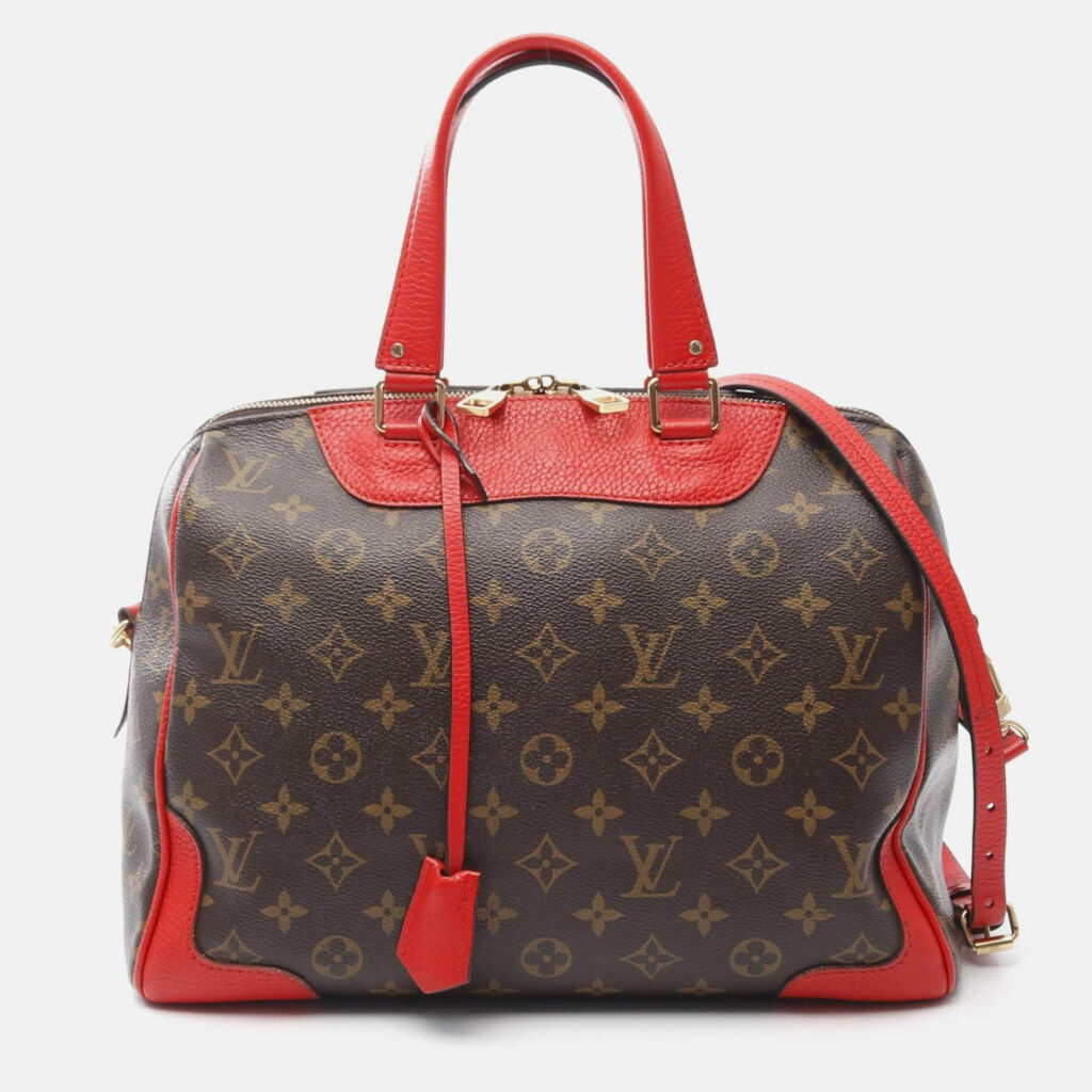Louis Vuitton Retiro Pm 2Way Shoulder Handbag Monogram Canvas Coquelicot