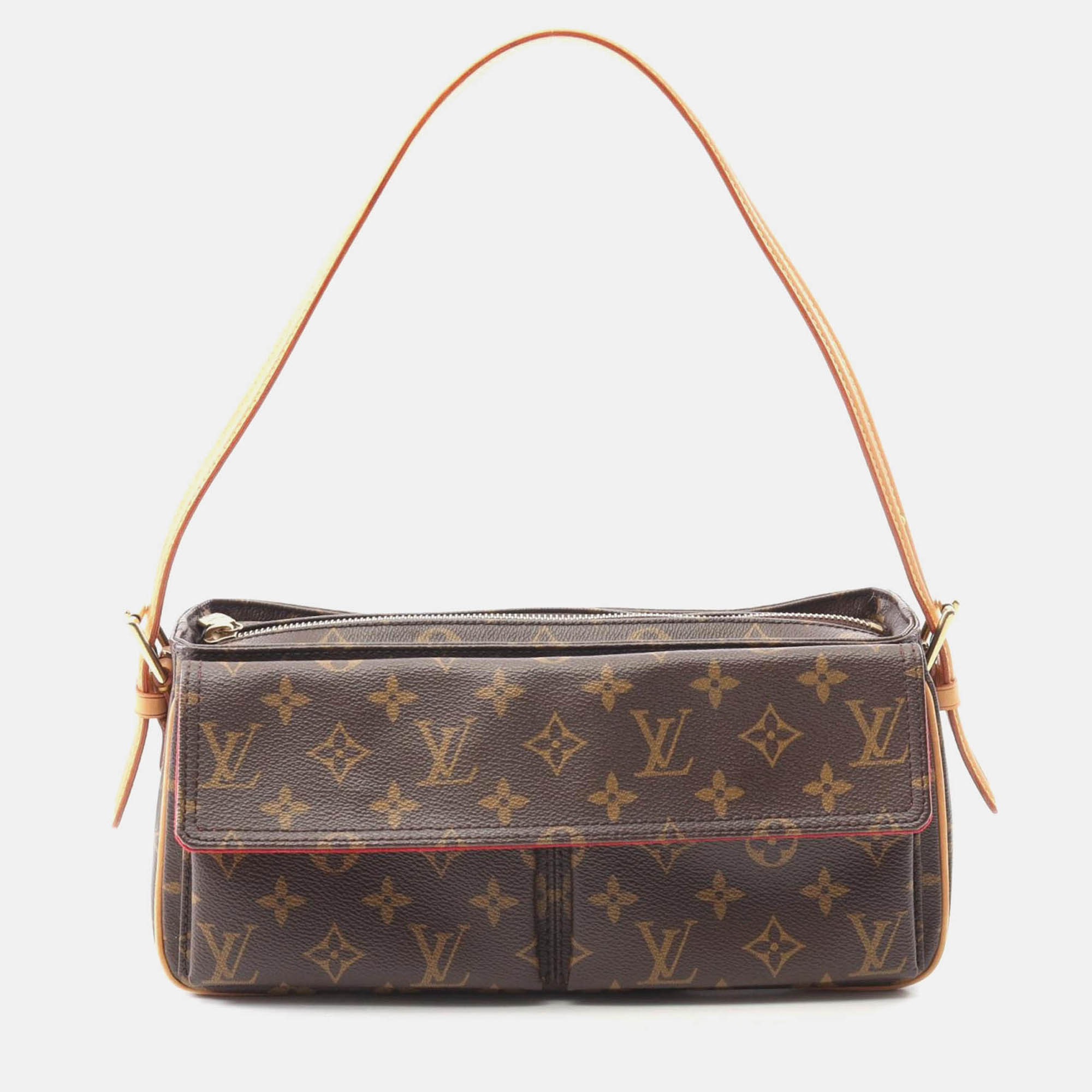 louis vuitton vivacite mm shoulder hand bag  monogram canvas