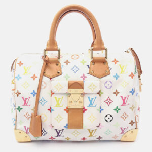 luxury-women-louis-vuitton-used-handbags-p1210628-002.jpeg louis vuitton speedy 30 handbag monogram multicolore canvas white