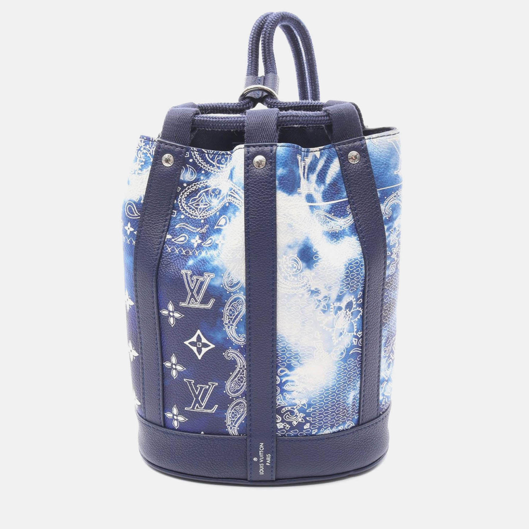 louis vuitton randonnee pm shoulder bag  monogram bandana blue