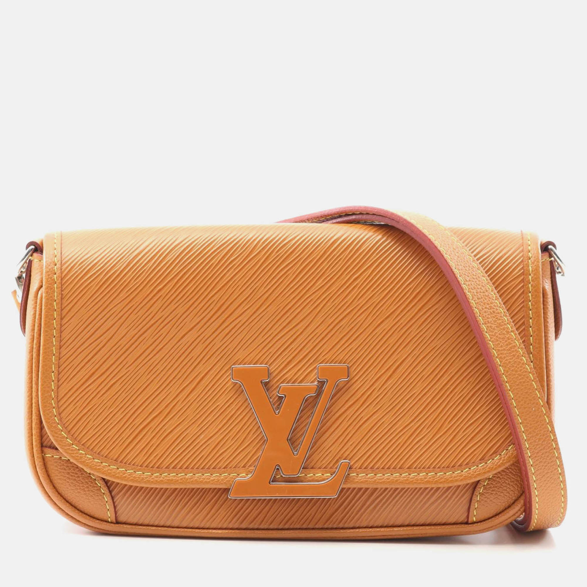 louis vuitton busi nm shoulder crossbody bag  epi leather brown gold