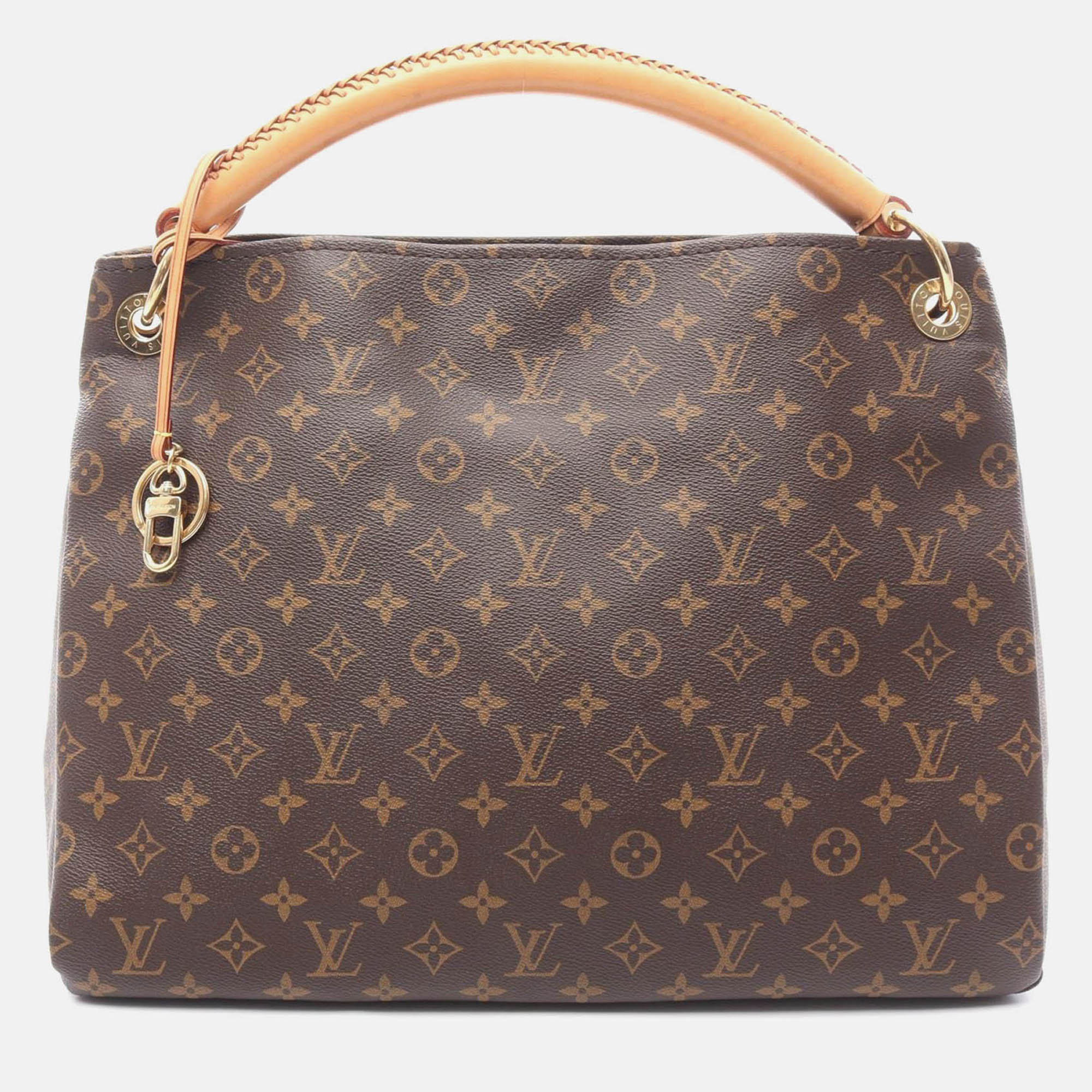 louis vuitton artsy mm shoulder bag  monogram canvas leather brown