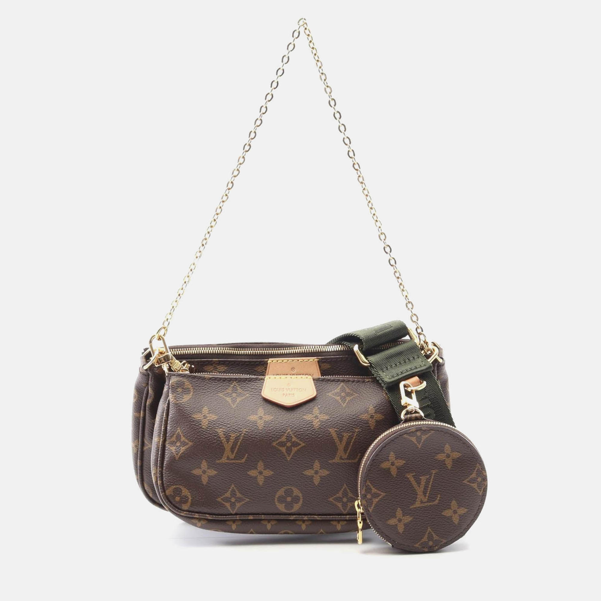 louis vuitton multi pochette accessoires shoulder bag  monogram khaki