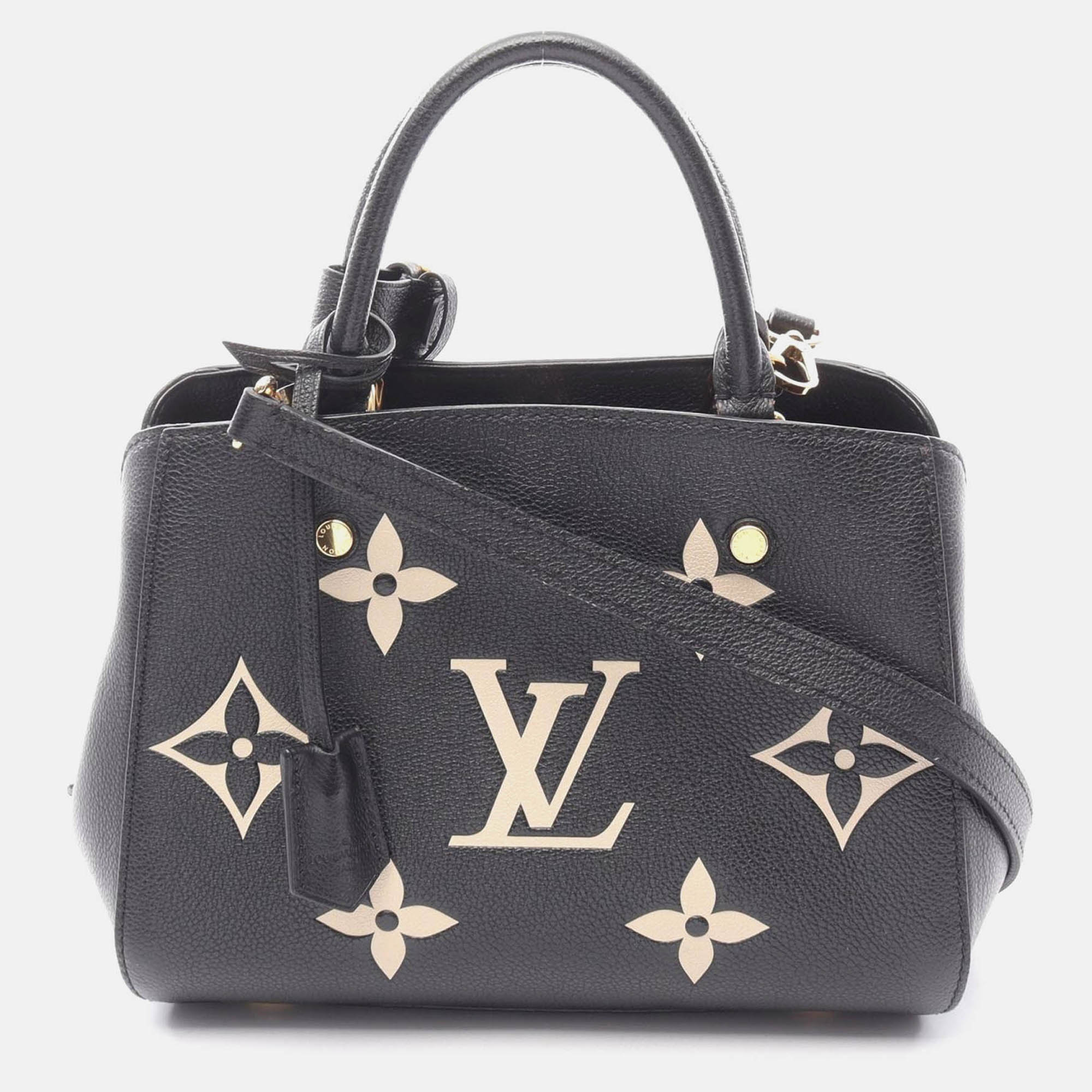 louis vuitton montaigne bb bicolor shoulder handbag  monogram leather bk