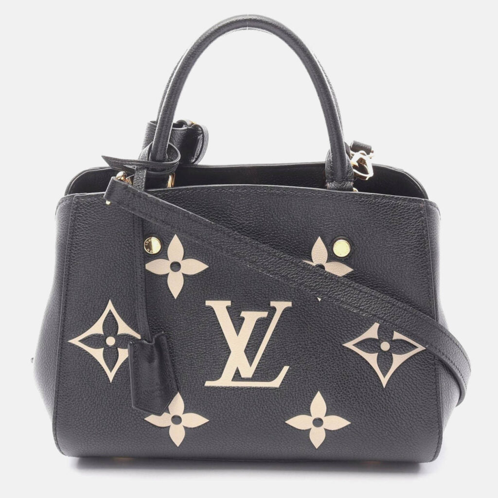 Louis Vuitton Montaigne BB Bicolor Shoulder Handbag Monogram Leather Bk