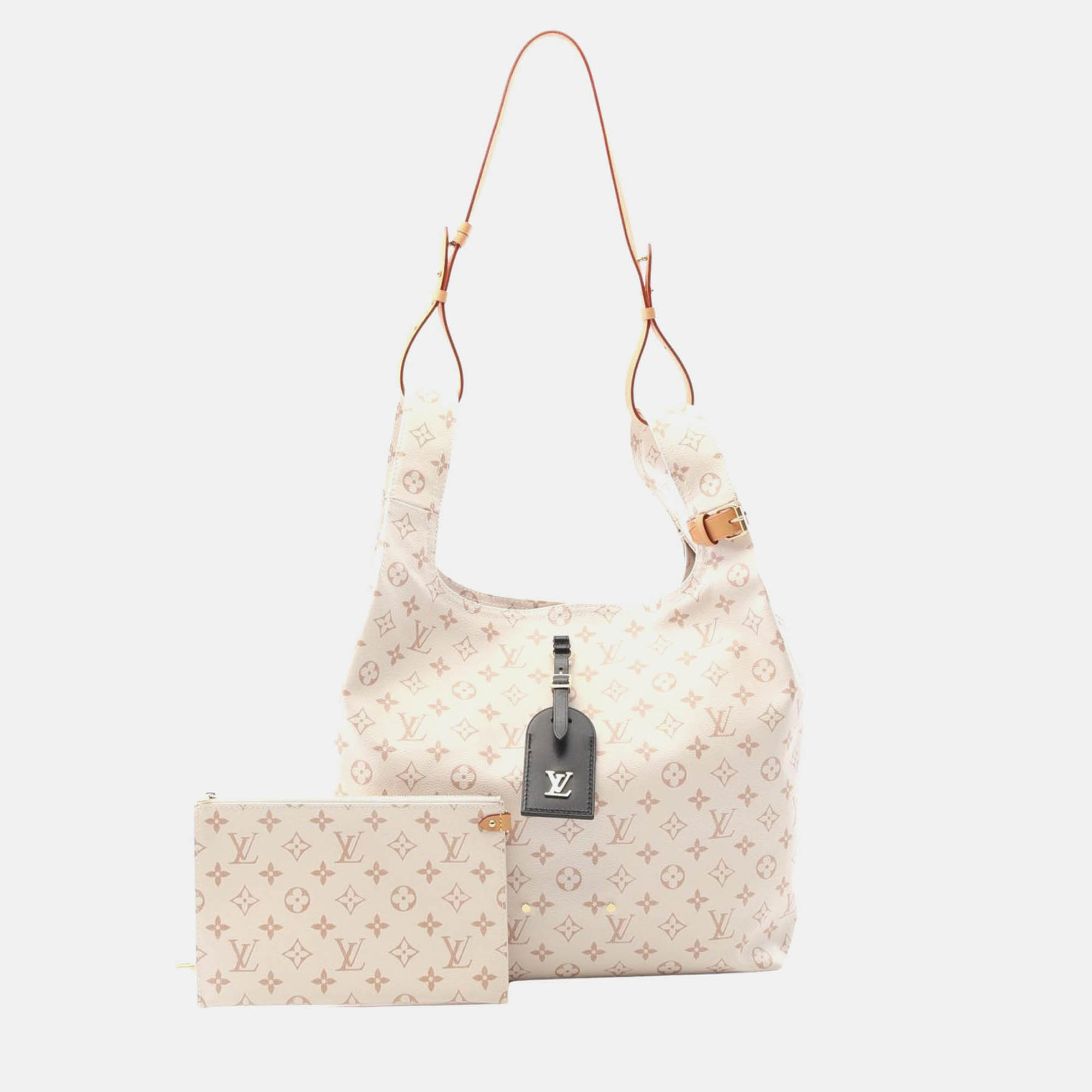 louis vuitton atlantis gm tote bag  monogram canvas white brown