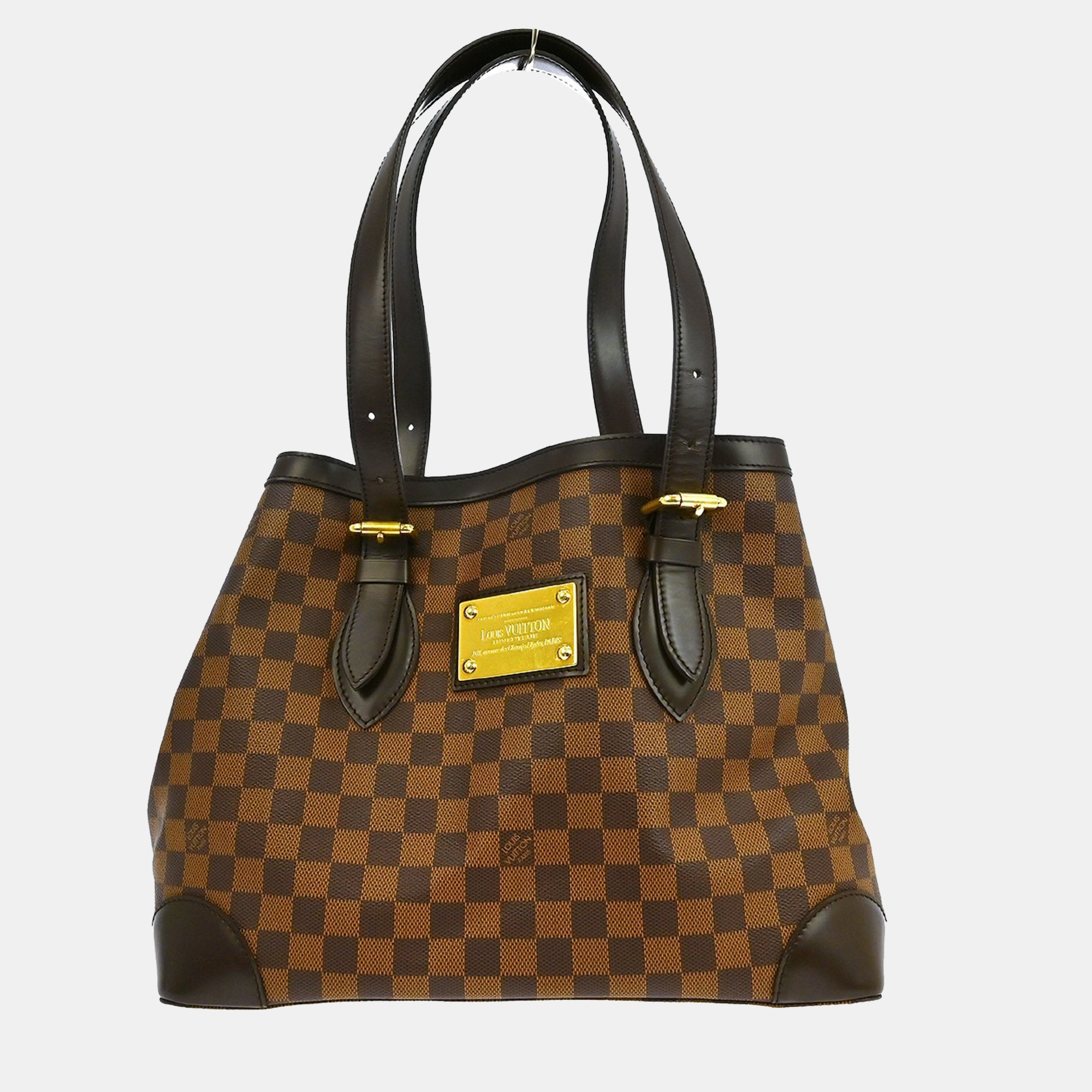 louis vuitton damier hampstead mm tote handbag