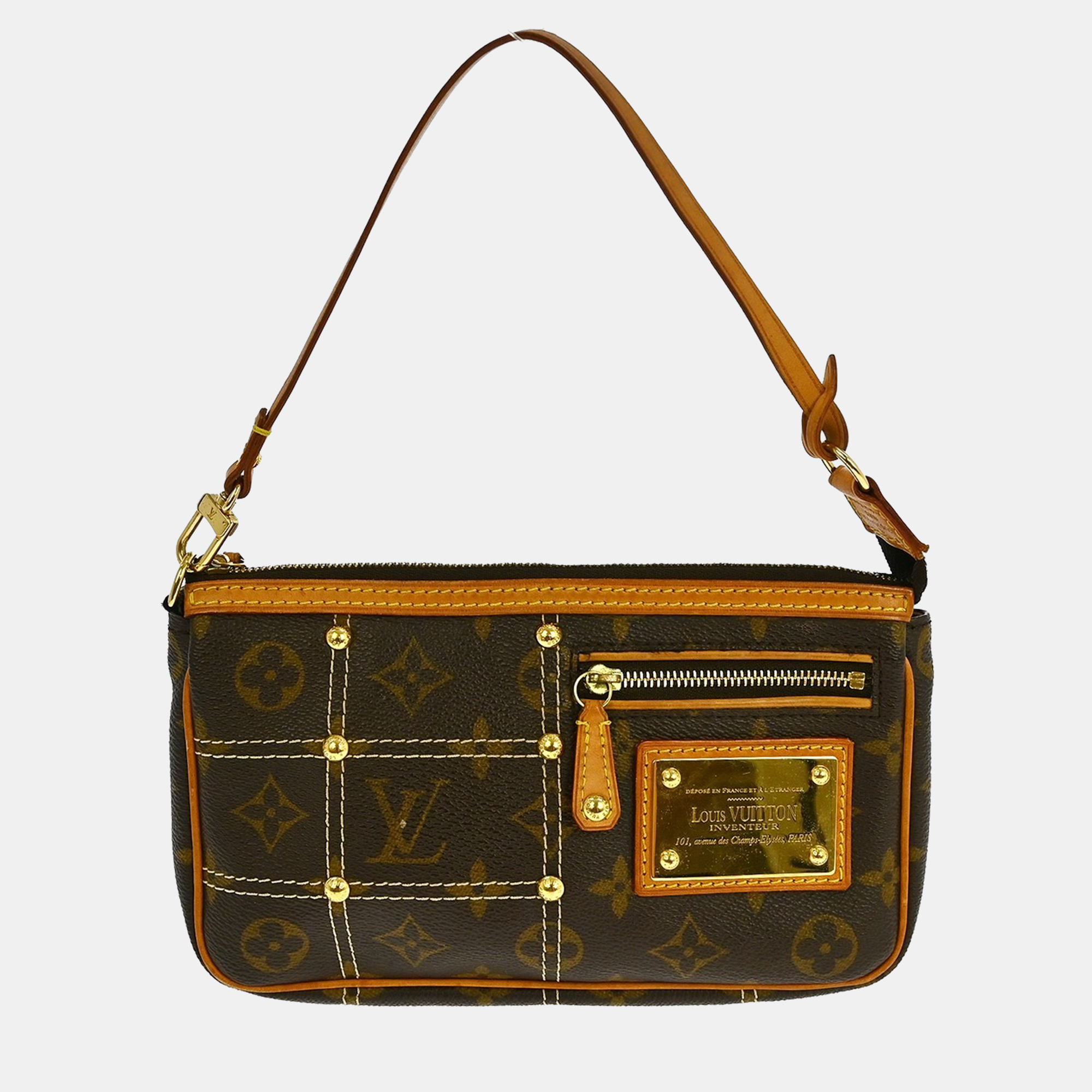 louis vuitton monogram riveting pochette accessories bag
