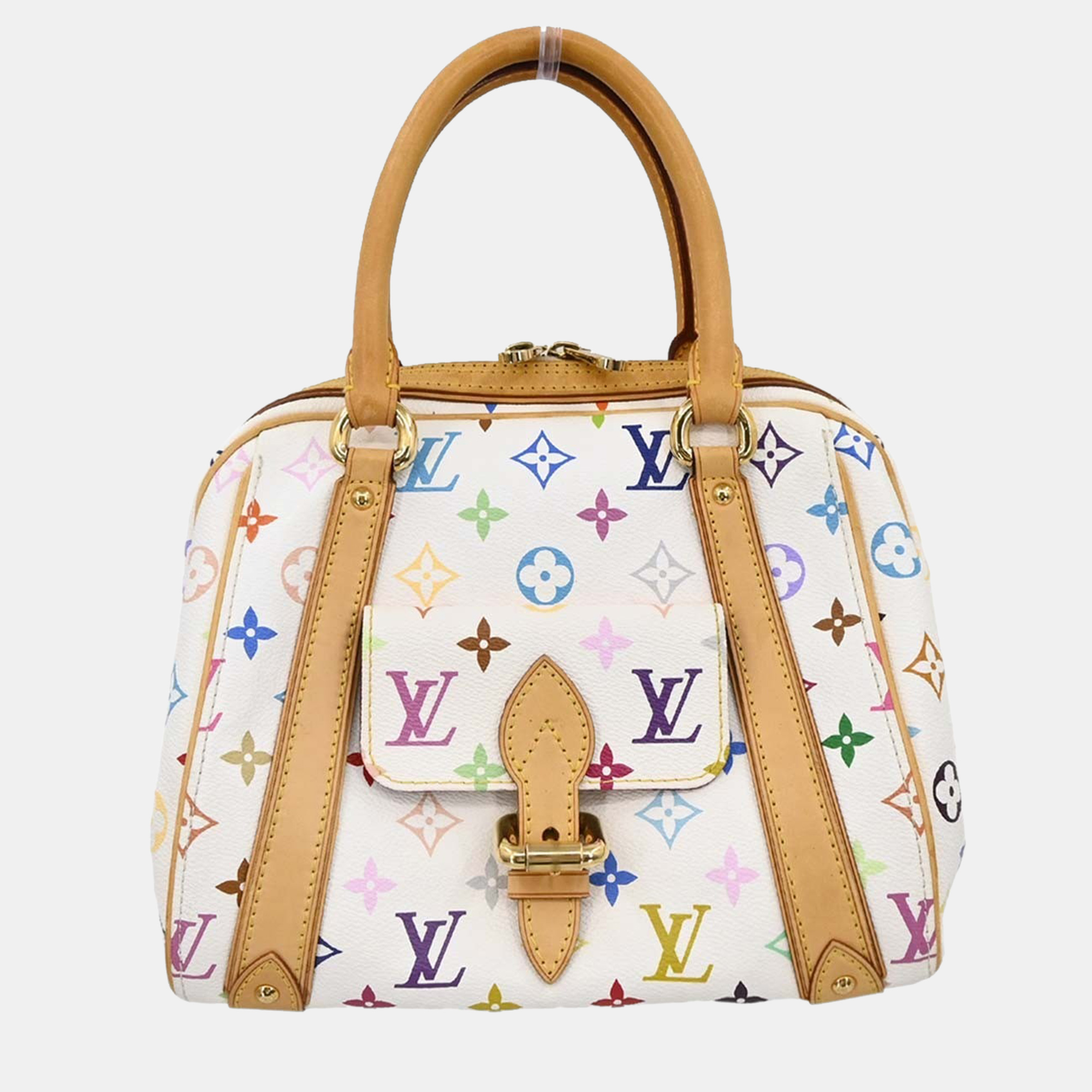 louis vuitton white monogram multicolor priscilla handbag