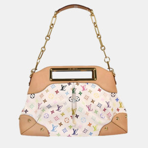 louis vuitton white multicolor judy gm 2way handbag