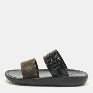 louis vuitton monogram canvas and rubber sunbath flat sandals size 39