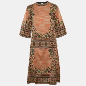 m missoni multicolor patterned knit skirt and top set m/l