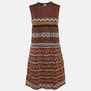 m missoni multicolor patterned lurex knit sleeveless short dress m