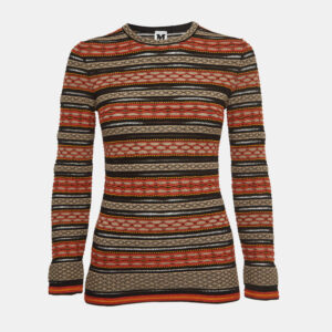 m missoni multicolor texture knit long sleeve jumper l