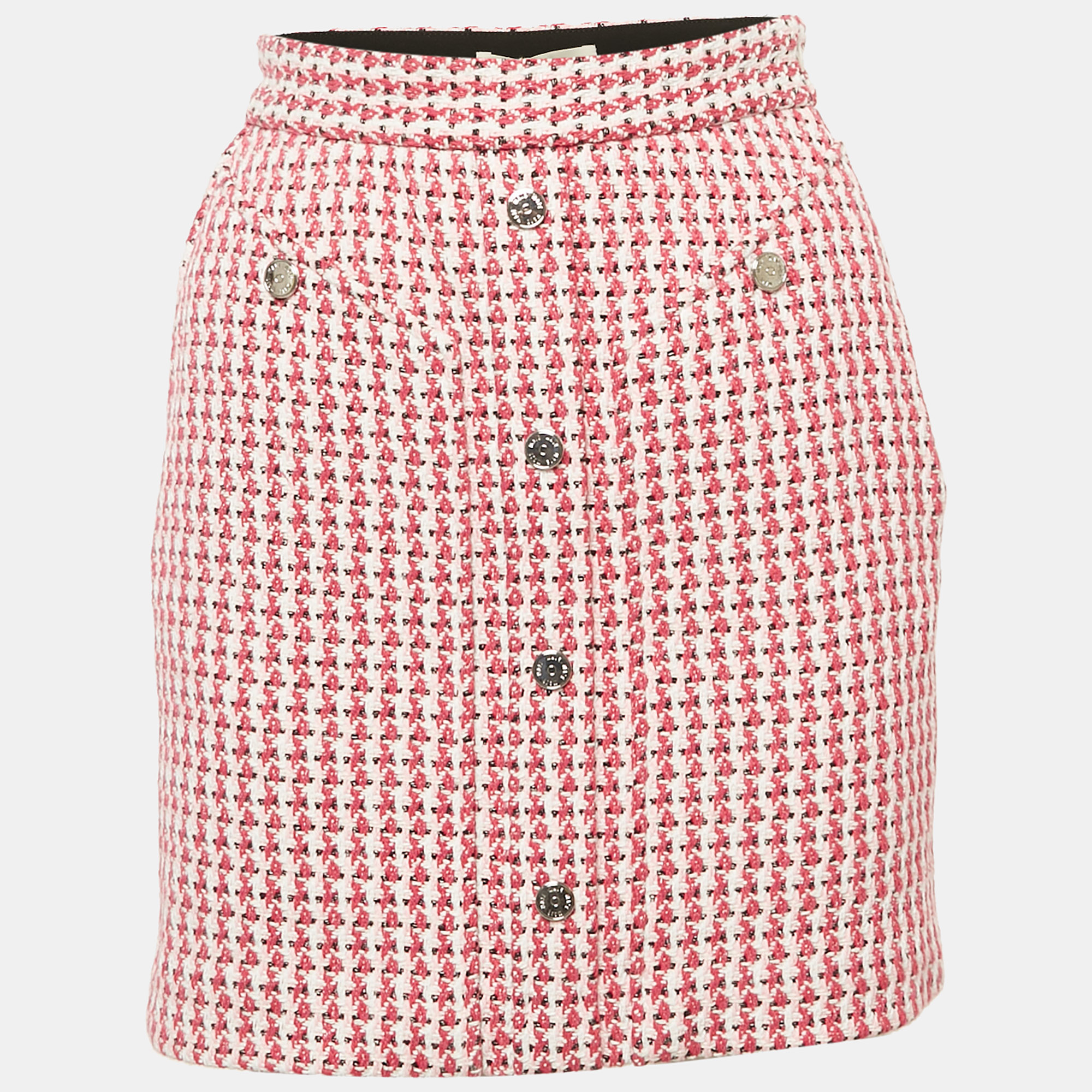 maje pink tweed mini skirt xs