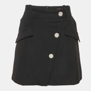 maje black cotton button detail mini skirt s