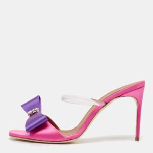 malone souliers purple/pink satin emily slide sandals size 39