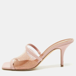 malone souliers pink leather laney slide sandals size 38