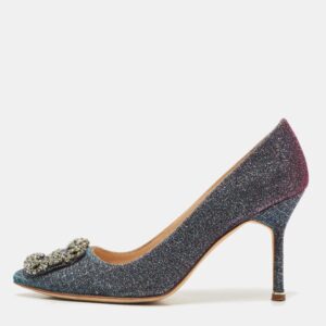 manolo blahnik multicolor glitter fabric hangisi pumps size 37