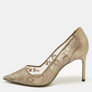luxury-women-manolo-blahnik-used-shoes-p1210905-001.jpg manolo blahnik grey/gold mesh and leather salola pumps size 37