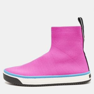marc jacobs neon pink stretch fabric dart socks slip on sneakers size 40