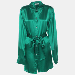 luxury-women-marina-rinaldi-new-clothes-p1186005-001.jpg marina rinaldi green satin scarf neck long sleeve shirt l