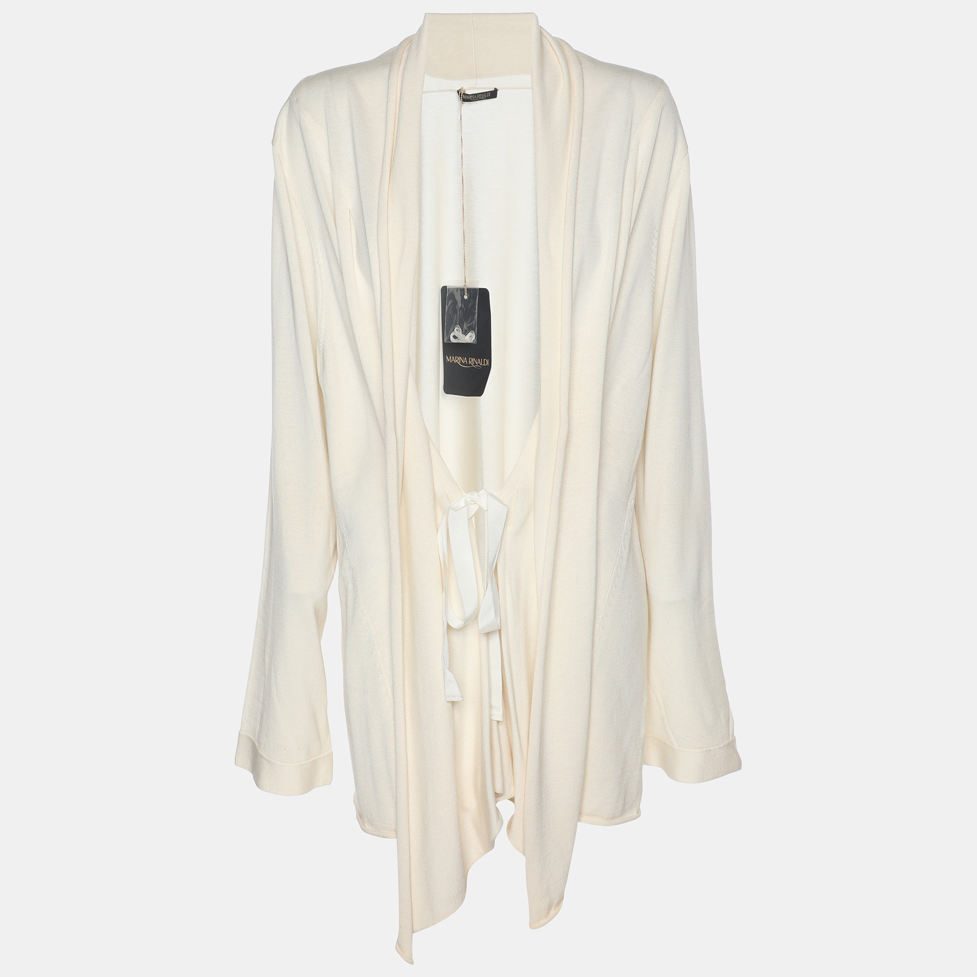 marina rinaldi cream knit cardigan l