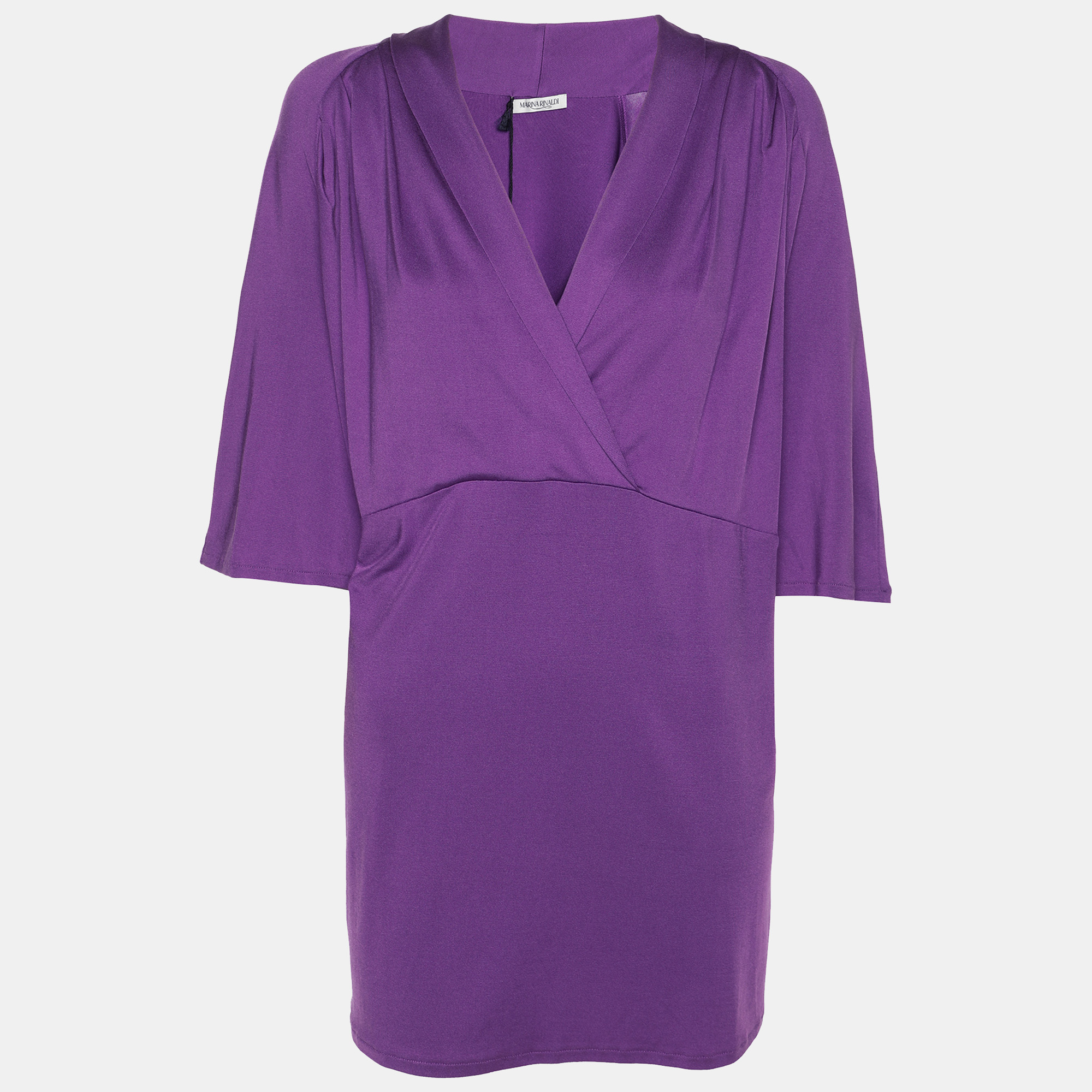 marina rinaldi purple jersey v neck tunic l