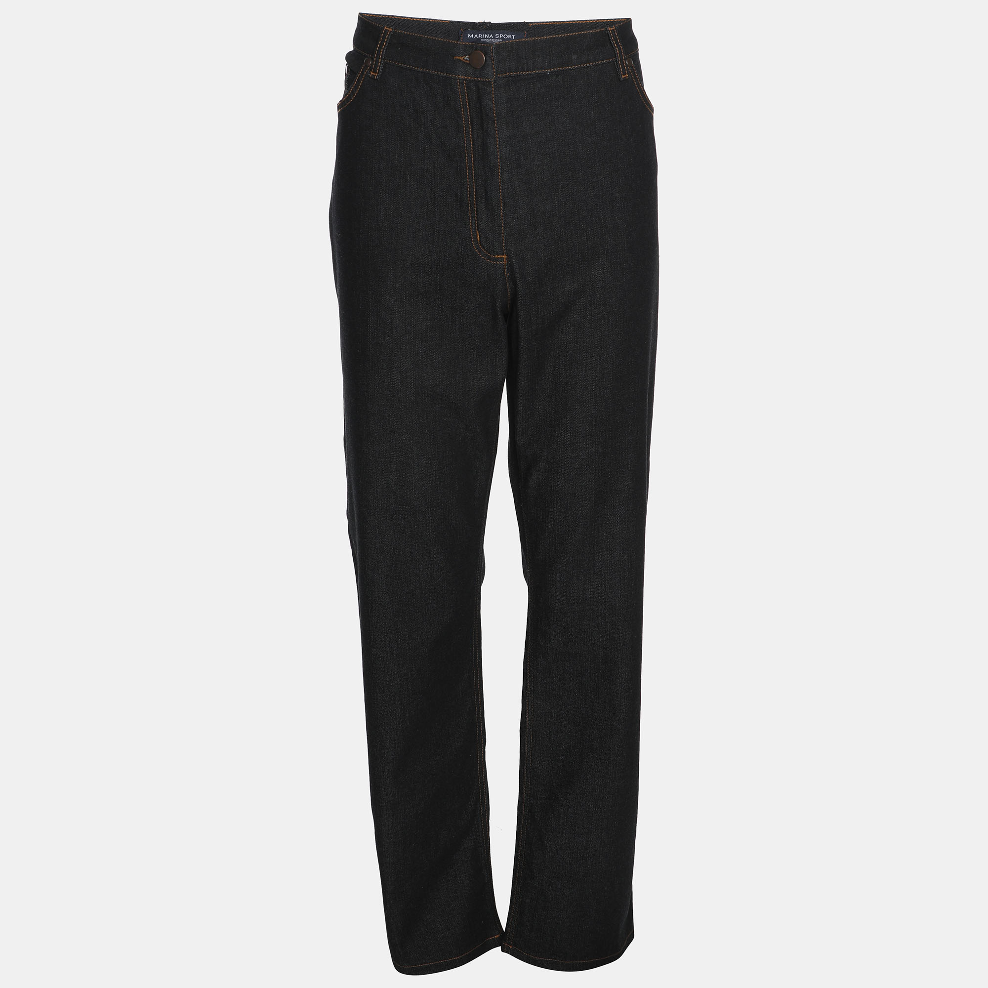 marina rinaldi indigo denim wide leg jeans l