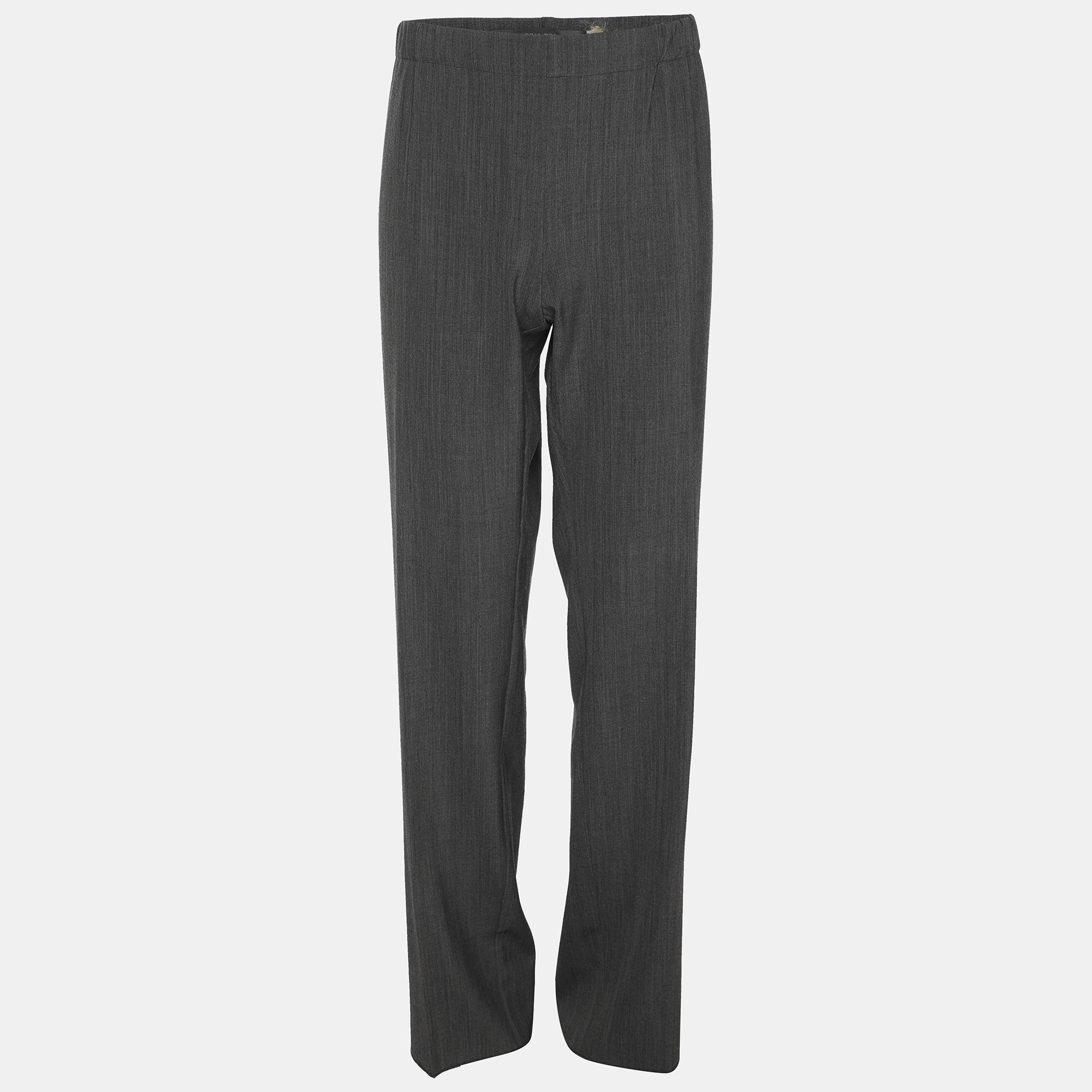 marina rinaldi dark grey wool blend trousers l