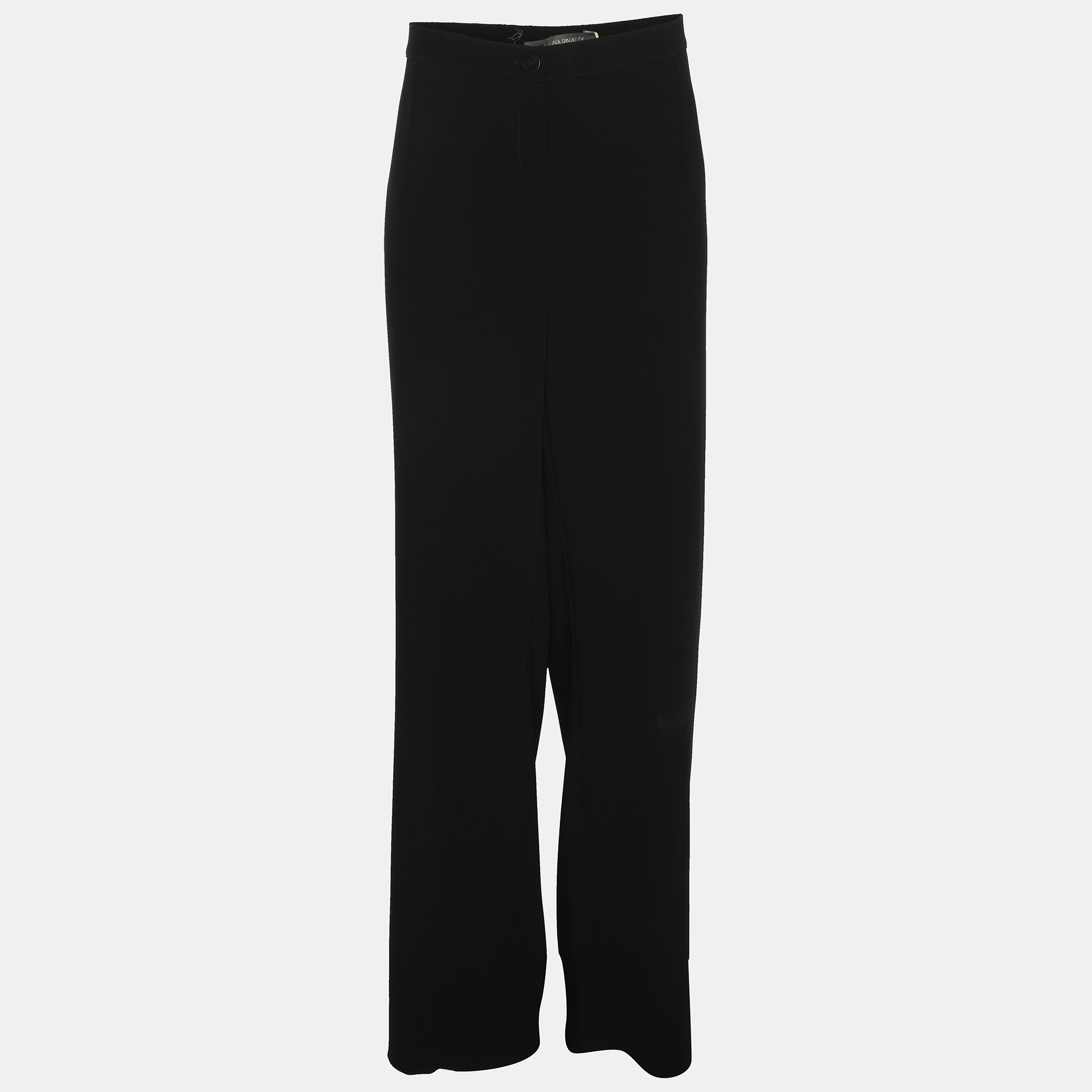 marina rinaldi black crepe trousers l