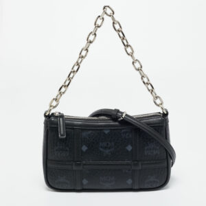 luxury-women-mcm-used-handbags-p1209530-001.jpg mcm black visetos coated canvas mini aren shoulder bag